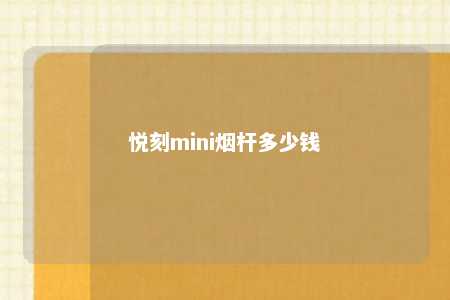 悦刻mini烟杆多少钱