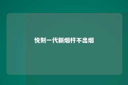 悦刻一代新烟杆不出烟