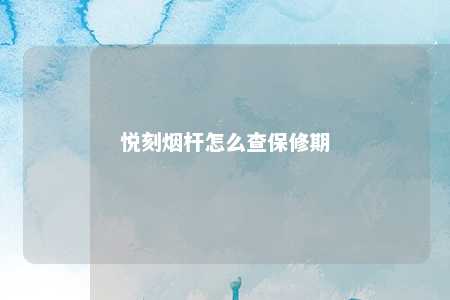 悦刻烟杆怎么查保修期